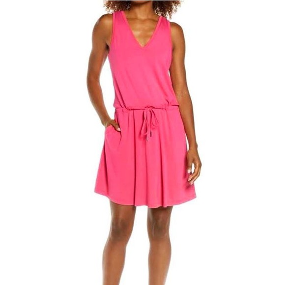 NWT Sweaty Betty Take it Easy Dress, Tayberry Pink Activewear Tank Dress Size M - Picture 1 of 9